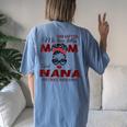 Goded Me Two Titles Mom Nana Mother's Day Women's Oversized Comfort T-Shirt Back Print Moss