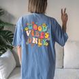 Good Vibes Only Peace Sign Love 60S 70S Retro Groovy Hippie Women's Oversized Comfort T-Shirt Back Print Moss