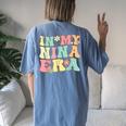 Groovy In My Nina Era Nina Retro Women's Oversized Comfort T-Shirt Back Print Moss