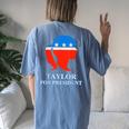 Groovy Taylor For President 2024 Women's Oversized Comfort T-Shirt Back Print Moss