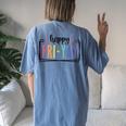 Happy Fri-Yay Friday Lovers Fun Teacher Tgif Women's Oversized Comfort T-Shirt Back Print Moss