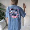 Happy Mother's Day Mommy Cute Grandma Floral Mom Women's Oversized Comfort T-Shirt Back Print Moss