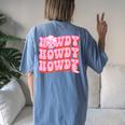 Howdy Southern Western Girl Country Rodeo Pink Disco Cowgirl Women's Oversized Comfort T-Shirt Back Print Moss