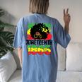 Junenth Is My Independence Day Black Freedom 1865 Women's Oversized Comfort T-Shirt Back Print Moss