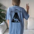 Kangaroo Dad Mom Lover Alien Ufo Women's Oversized Comfort T-Shirt Back Print Moss