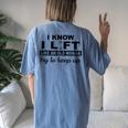 I Know I Lift Like An Old Woman Try To Keep Up Lifting Gym Women's Oversized Comfort T-Shirt Back Print Moss