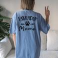Labrador Mama Lab Retriever Lover Pet Owner Dog Mom Women's Oversized Comfort T-Shirt Back Print Moss