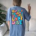 Last Day Of School Hello Summer Teacher For Kid Women's Oversized Comfort T-Shirt Back Print Moss