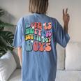 Life Is Better With My Boys Groovy Boy Mom Life Women's Oversized Comfort T-Shirt Back Print Moss