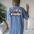 I Love My Wombmate I Love My Twin Brothers Sisters Women's Oversized Comfort T-Shirt Back Print Moss
