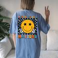 Mental Health Matters Retro Groovy Mental Health Awareness Women's Oversized Comfort T-Shirt Back Print Moss