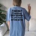 Mom Grandma Great Grandma I Just Keep Getting Better Mother Women's Oversized Comfort T-Shirt Back Print Moss