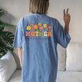 Mother Of The Bride Wildflower Floral Bachelorette Party Women's Oversized Comfort T-Shirt Back Print Moss