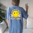 You Got This Motivational Testing Day Smile Face Teacher Kid Women's Oversized Comfort T-Shirt Back Print Moss
