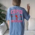 Pink Cupid University Valentines Day For Girls Women's Oversized Comfort T-Shirt Back Print Moss