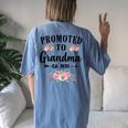 Promoted To Grandma 2025 Pregnancy Announcement Women's Oversized Comfort T-Shirt Back Print Moss