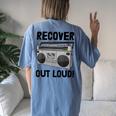 Recover Out Loud Vintage Style Tape Recorder Women's Oversized Comfort T-Shirt Back Print Moss