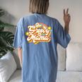 Retro Groovy Mama Family Birthday 60S 70S Hippie Costume Women's Oversized Comfort T-Shirt Back Print Moss