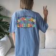 Retro Lactation Consultant Flowers Counselor Educator Women Women's Oversized Comfort T-Shirt Back Print Moss