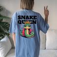 Snake Queen Girls Snake Lover Snake Women's Oversized Comfort T-Shirt Back Print Moss