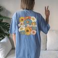 Twin Aunt Flowers Aunt Of Twins Twin Auntie Of Twins Women's Oversized Comfort T-Shirt Back Print Moss