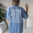 Typography 1St Grade Team Student Teacher Women's Oversized Comfort T-Shirt Back Print Moss