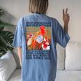 Never Underestimate Old Woman Fluent Fowl Born In April Women's Oversized Comfort T-Shirt Back Print Moss