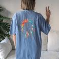 Vintage Boho Dream Catcher Watercolor Women's Oversized Comfort T-Shirt Back Print Moss