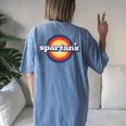 Vintage Spartans High School Spirit Go Spartans Pride Women's Oversized Comfort T-Shirt Back Print Moss