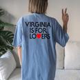 Vintage Virginia Is For The Lovers For Men Women Women's Oversized Comfort T-Shirt Back Print Moss