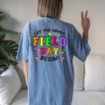 Yellow Field Day Let Games Start Begin Kid Boy Girl Teacher Women's Oversized Comfort T-Shirt Back Print Moss