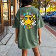 2Nd Grade School Field Trip Vibes Groovy Field Day 2024 Women's Oversized Comfort T-Shirt Back Print Moss