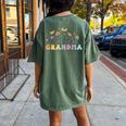 Grandma Flowers Groovy Retro Hippie Wildflower Mother's Day Women's Oversized Comfort T-Shirt Back Print Moss