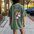 I'm Voting For A Convicted Felon In 2024 Women Messy Bun Women's Oversized Comfort T-Shirt Back Print Moss