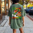 Stepping Into Junenth Afro Woman Black Girls Sneakers Men Women's Oversized Comfort T-Shirt Back Print Moss