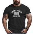 Cocoa Beach Fl Florida Gym Style Pink W Distress White Print Big and Tall Men T-shirt