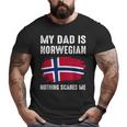 My Dad Is Norwegian Norway Pride Flag Heritage Roots Big and Tall Men T-shirt