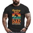 Dad's Day Retro Curling Dad Like A Regular Dad But Cooler Big and Tall Men T-shirt