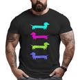 Doxie Lover Brightly Colored Dachshunds Big and Tall Men T-shirt