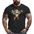English Bulldog Weightlifting Graphic Animal Fitness Gym Fun Big and Tall Men T-shirt