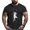 Bouldering Cute Cat Rock Climber Big and Tall Men T-shirt
