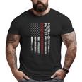 Husband Father Firefighter Thin Red Line American Flag Big and Tall Men T-shirt