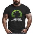 Mens Luckiest Daddy Ever Shamrock Sunset St Patrick's Day Dad Big and Tall Men T-shirt