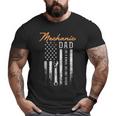 Mens Mechanic Dad Like A Normal Dad Only Cooler Usa Flag Big and Tall Men T-shirt