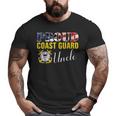 Proud Coast Guard Uncle With American Flag For Veteran Day Veteran Big and Tall Men T-shirt