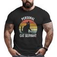 Retro Ca Black Cat Personal Cat Servant Cat Lover Big and Tall Men T-shirt