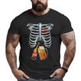 Skeleton Costume Halloween Beer Xray Matching Family Dad Big and Tall Men T-shirt