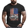 Tank American Flag Veteran Military Big and Tall Men T-shirt