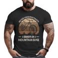 Never Underestimate A Grandpa On A Mountain Bike Bicycling Grandpa Big and Tall Men T-shirt