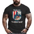 Veterans Day Military Boots Thank You Veteran Flag Big and Tall Men T-shirt